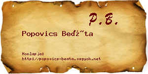 Popovics Beáta névjegykártya